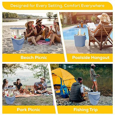 Portable Ice Bucket for Parties 15 Liter with Lift Top Lid