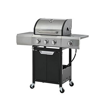 New 4 Burner Grill with Lid 1 Tray 4 Wheels with Furniture Cover