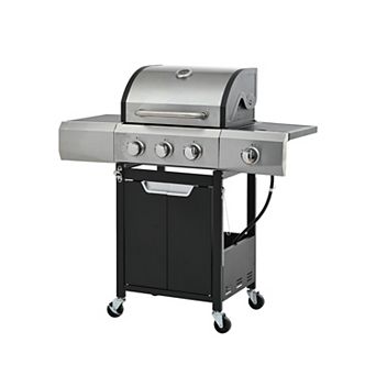 New 4 Burner Grill with Lid 1 Tray 4 Wheels with Furniture Cover
