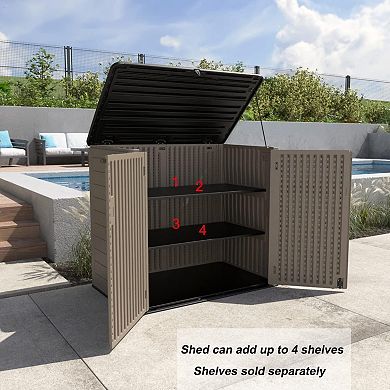 Larger Outdoor Storage Shed Weather Resistance,Horizontal Outdoor Storage Box Waterproof for Garden