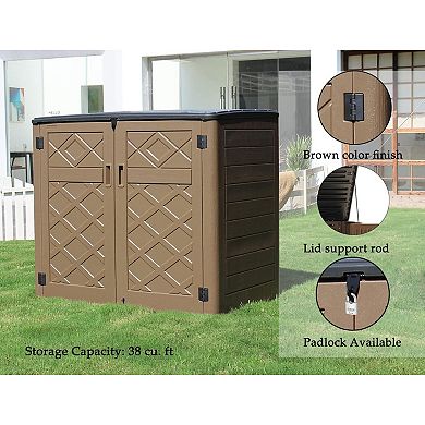 Larger Outdoor Storage Shed Weather Resistance,Horizontal Outdoor Storage Box Waterproof for Garden