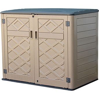 Larger Outdoor Storage Shed Weather Resistance,Horizontal Outdoor Storage Box Waterproof for Garden