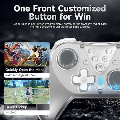 EasySMX S10 Controller for Nintendo Switch No-Drift Joystick One-Key Wake-Up NFC Swappable Design