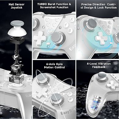 EasySMX S10 Controller for Nintendo Switch No-Drift Joystick One-Key Wake-Up NFC Swappable Design