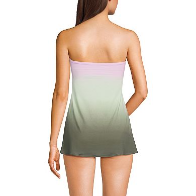 Women's Lands' End Ruched Multi-Way Mini Swim Dress Swimsuit