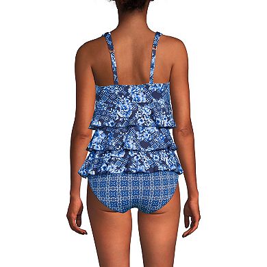 Women's Lands' End Ruffle Fauxkini One Piece Swim Suit - Regular Size