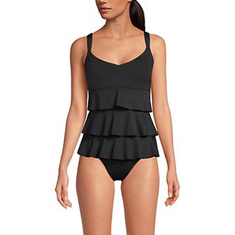 Women's Lands' End Ruffle Fauxkini One Piece Swim Suit
