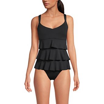 Women's Lands' End Ruffle Fauxkini One Piece Swim Suit