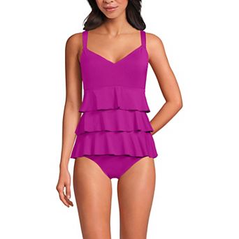 Women's Lands' End Ruffle Fauxkini One Piece Swim Suit