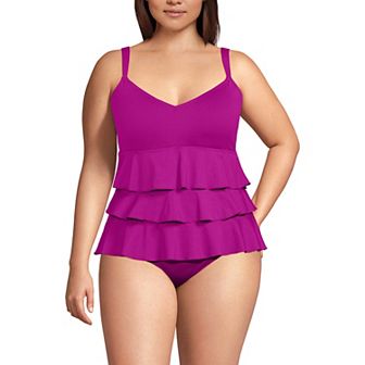 Plus Size Lands' End Ruffle Fauxkini One-Piece Swimsuit