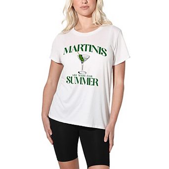 Juniors' Suburban Riot Martinis For Summer Loose Graphic Tee