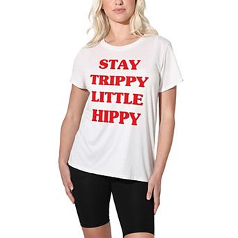 Juniors' Suburban Riot Stay Trippy Little Hippy Loose Graphic Tee