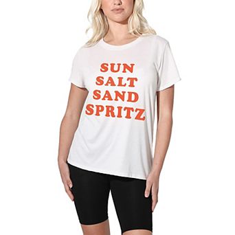 Juniors' Suburban Riot Sun Salt Sand And Spritz Loose Graphic Tee