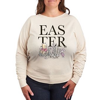 Disney's Winnie The Pooh Plus Size Easter French Terry Long Sleeve Tee