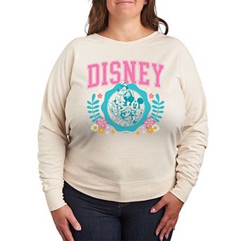 Disney's Mickey & Minnie Mouse Plus Size Spring Collegiate French Terry Long Sleeve Tee