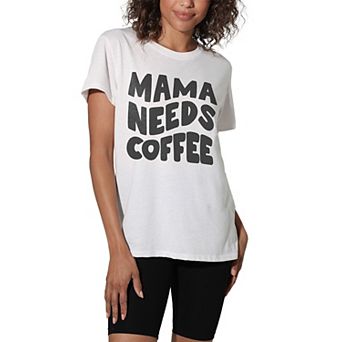 Juniors' Suburban Riot Mama Needs Coffee Loose Graphic Tee