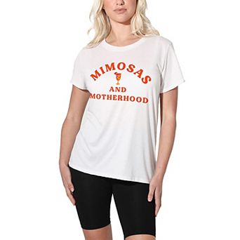 Juniors' Suburban Riot Mimosas And Motherhood Loose Graphic Tee