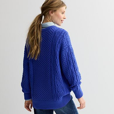 Women's Sonoma Goods For Life® Oversized Cable-Knit Sweater