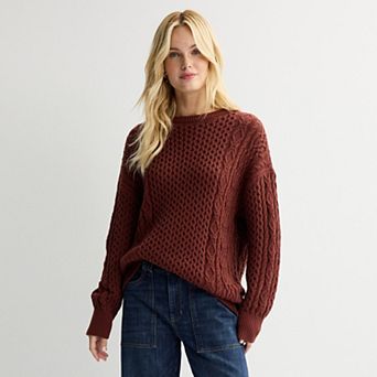 Women's Sonoma Goods For Life® Oversized Cable-Knit Sweater