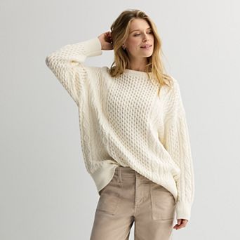 Women's Sonoma Goods For Life® Oversized Cable-Knit Sweater