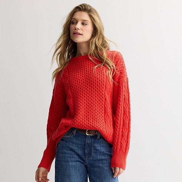 Women's Sonoma Goods For Life® Oversized Cable-Knit Sweater