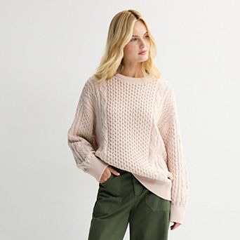 Women's Sonoma Goods For Life® Oversized Cable-Knit Sweater