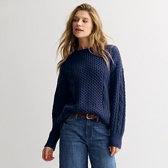 Women's Sonoma Goods For Life® Oversized Cable-Knit Sweater