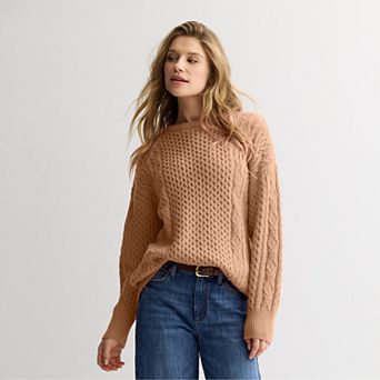 Petite Sonoma Goods For Life® Oversized Cable Knit Sweater
