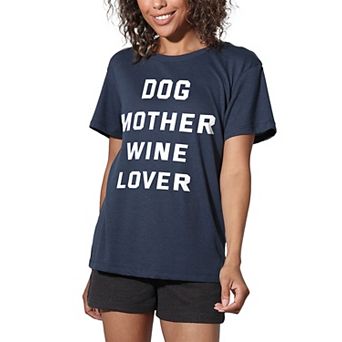 Juniors' Suburban Riot Dog Mother Wine Lover Loose Graphic Tee