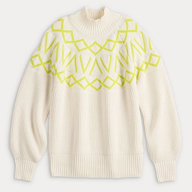 Women's Sonoma Goods For Life® Mock Neck Fair Isle Sweater