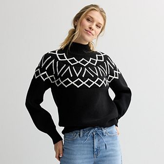 Women's Sonoma Goods For Life® Mock Neck Fair Isle Sweater