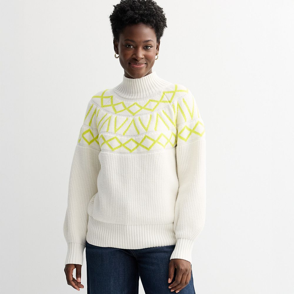 Women's Sonoma Goods For Life® Mock Neck Fair Isle Sweater