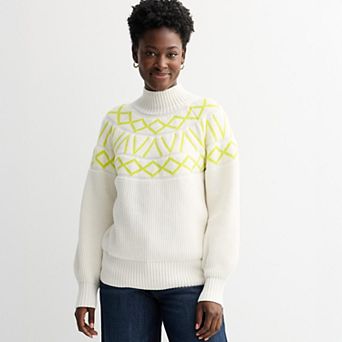 Women's Sonoma Goods For Life® Mock Neck Fair Isle Sweater