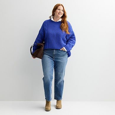 Plus Size Sonoma Goods For Life® Oversized Cable Sweater