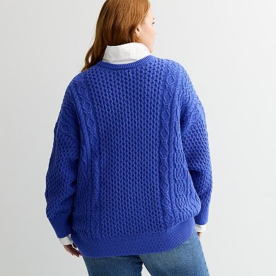 Plus Size Sonoma Goods For Life® Oversized Cable Sweater