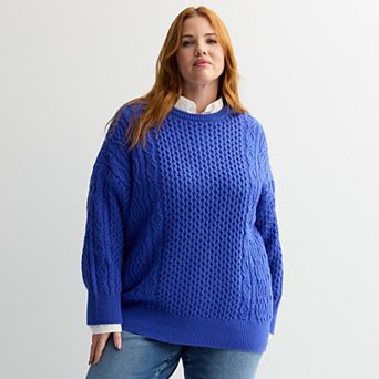 Plus Size Sonoma Goods For Life® Oversized Cable Sweater