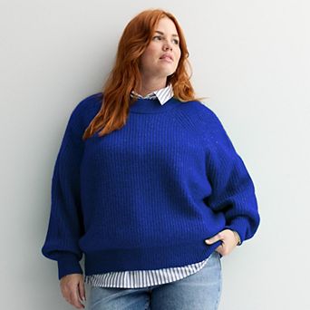 Plus Size Sonoma Goods For Life® Cozy Heritage Crewneck Sweater