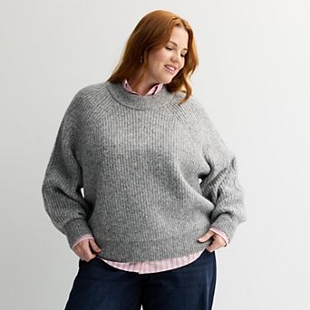 Plus Size Sonoma Goods For Life® Cozy Heritage Crewneck Sweater