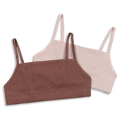 Girls 6-16 Hanes® 2-pc. Cotton Pointelle Square Bralette Set