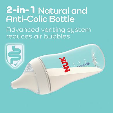 NUK 8-oz. Perfect Match Medium Flow 2-in-1 Natural Anti-Colic Bottle 3-pk.