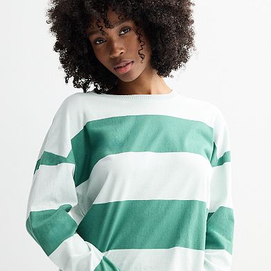 Juniors' SO® Boxy Crop Long Sleeve Top