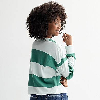 Juniors' SO® Boxy Crop Long Sleeve Top