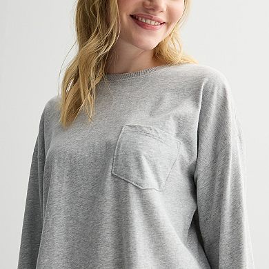 Juniors' SO® Boxy Crop Long Sleeve Pocket Top