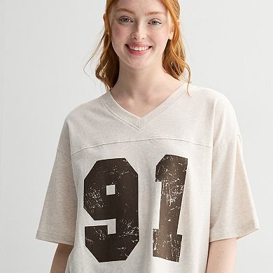 Juniors' SO® Varsity Boyfriend Graphic Tee