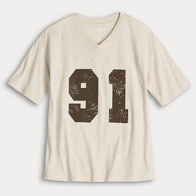 Juniors' SO® Varsity Boyfriend Graphic Tee