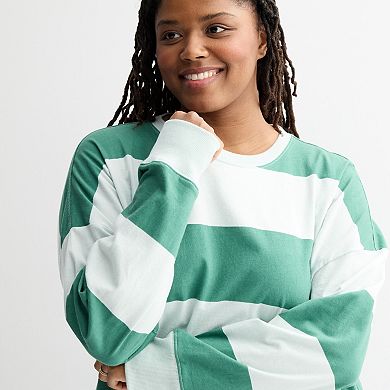 Juniors' Plus Size SO® Boxy Crop Long Sleeve Top