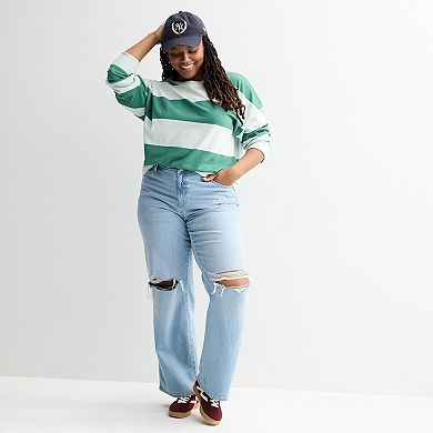 Juniors' Plus Size SO® Boxy Crop Long Sleeve Top