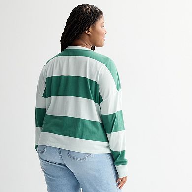 Juniors' Plus Size SO® Boxy Crop Long Sleeve Top