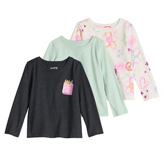 Girls 4-12 Jumping Beans® 3 pk Long Sleeve Graphic Tee