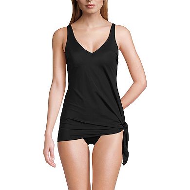 Women's Lands' End Slender Suit Fauxkini Low Leg One Piece Swimsuit